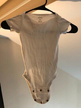 Carter's Onesie; White; short sleeve; 18 months; Like new condition